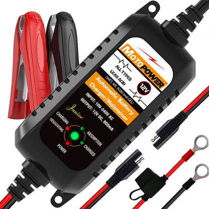12V 800mA Automatic Battery Charger & Maintainer - Trickle Charge & Desulfator