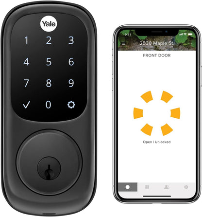 Assure Lock 2 Wi-Fi Smart Lock - Keyless Entry with Keypad, App Control & Backup Key - Secure Deadbolt for Front Door, Black