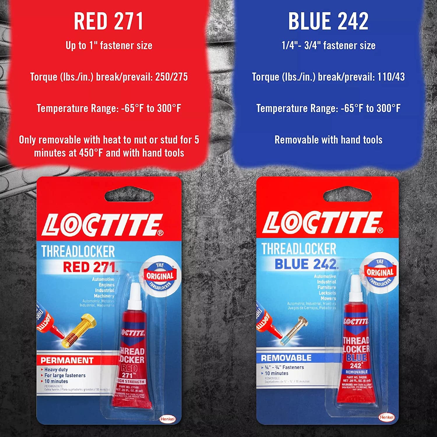 Threadlocker Blue 242 - Medium Strength Removable Adhesive for Nuts, Bolts & Fasteners - 6ml Pack to Prevent Loosening & Corrosion