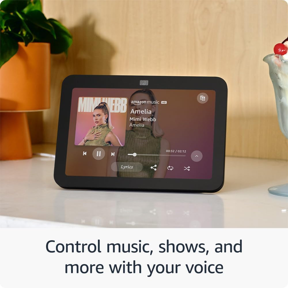 Echo Show 8 with Spatial Audio and Smart Home Hub, Perfect for Open Living Spaces, Featuring Alexa, Charcoal