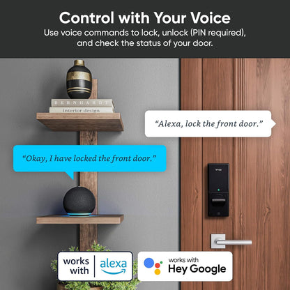 Smart Palm Lock - Keyless Entry Door Lock with Advanced Palm Vein Recognition, Wi-Fi, Alexa & Google Compatibility, Auto Lock, Dual Battery, and Mechanical Key