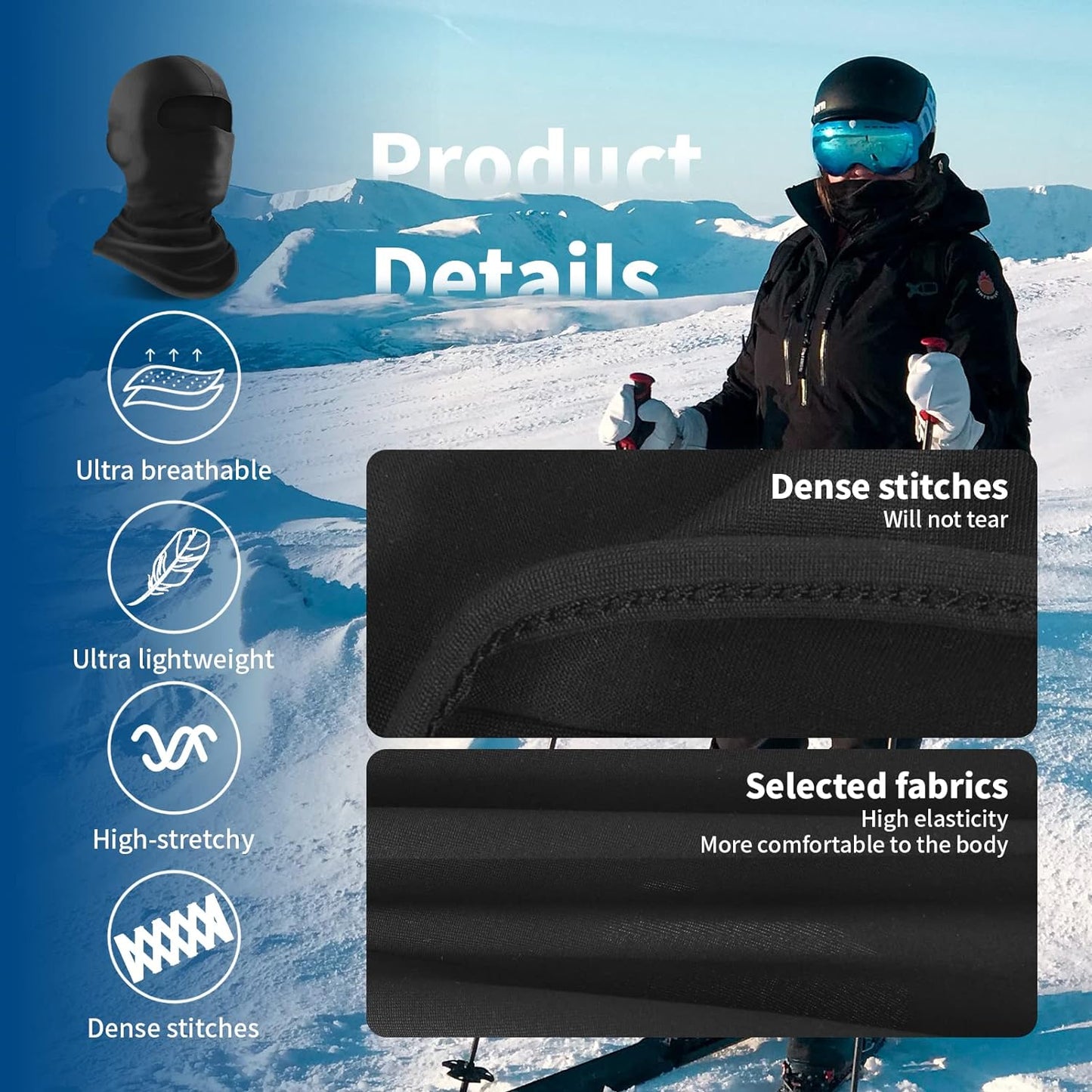 Ultimate UPF 50+ Balaclava Ski Mask - Versatile UV Protection for Motorcycles & Outdoor Adventures!