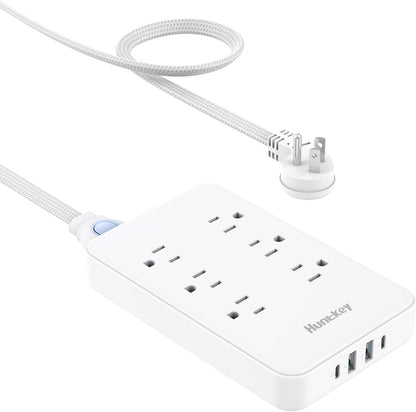 Professional Power Strip with Detachable Cord (4FT), 3 Non-Surge Outlets for Travel and Cruise, 4 USB Ports (2 USB-C, 2 USB-A), ETL Certified
