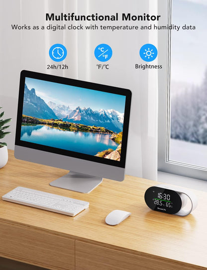 Advanced Smart Air Quality Monitor with PM2.5, Wi-Fi Connectivity, Temperature and Humidity Sensors, LED Display, 2-Second Refresh Rate, and 2-Year Data Storage for Home and Office Use
