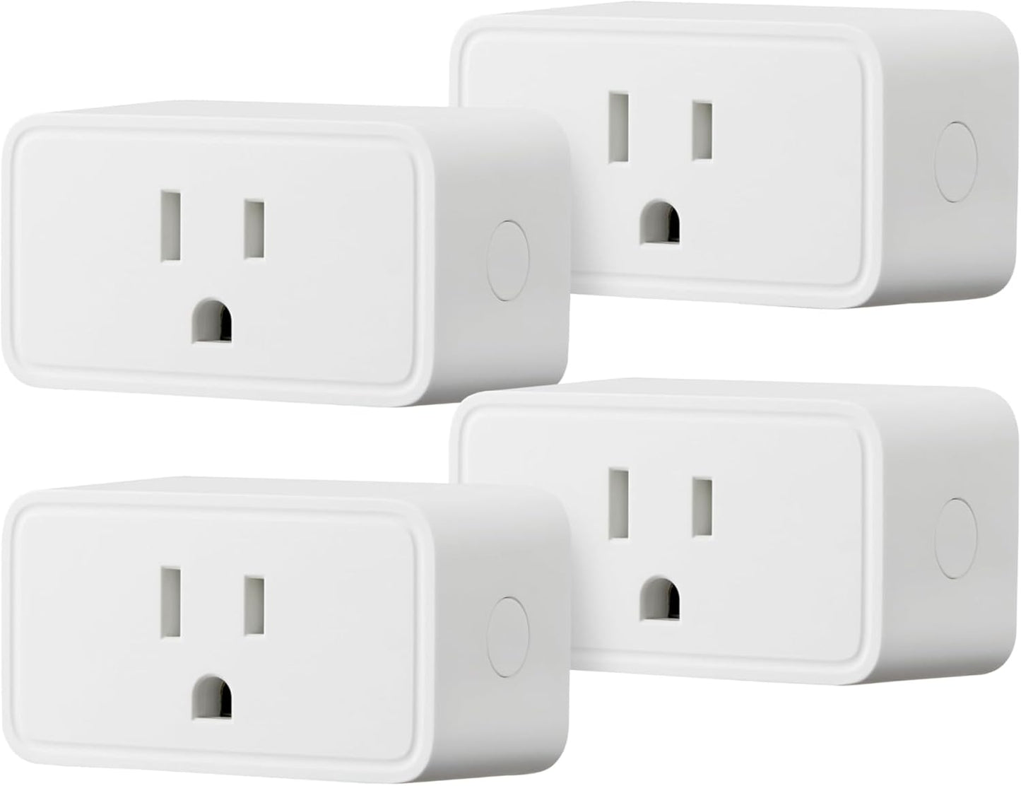 Smart Plug for Alexa, 2.4 GHz Wi-Fi, No Hub Required, 4-Pack, White