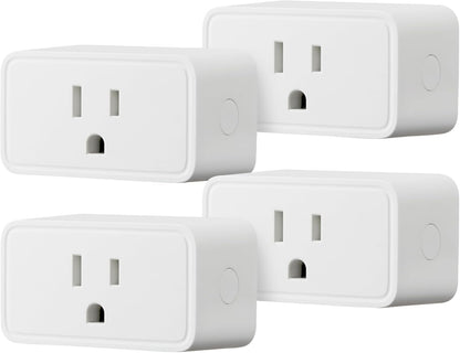 Smart Plug for Alexa, 2.4 GHz Wi-Fi, No Hub Required, 4-Pack, White