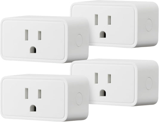 Smart Plug for Alexa, 2.4 GHz Wi-Fi, No Hub Required, 4-Pack, White
