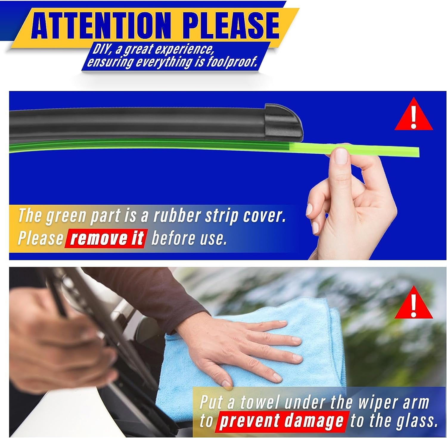 Premium Wiper Blade Replacement Set for 2005-2022 Honda Odyssey - 3 Original Equipment Blades (26"/22"/16") with U/J Hook