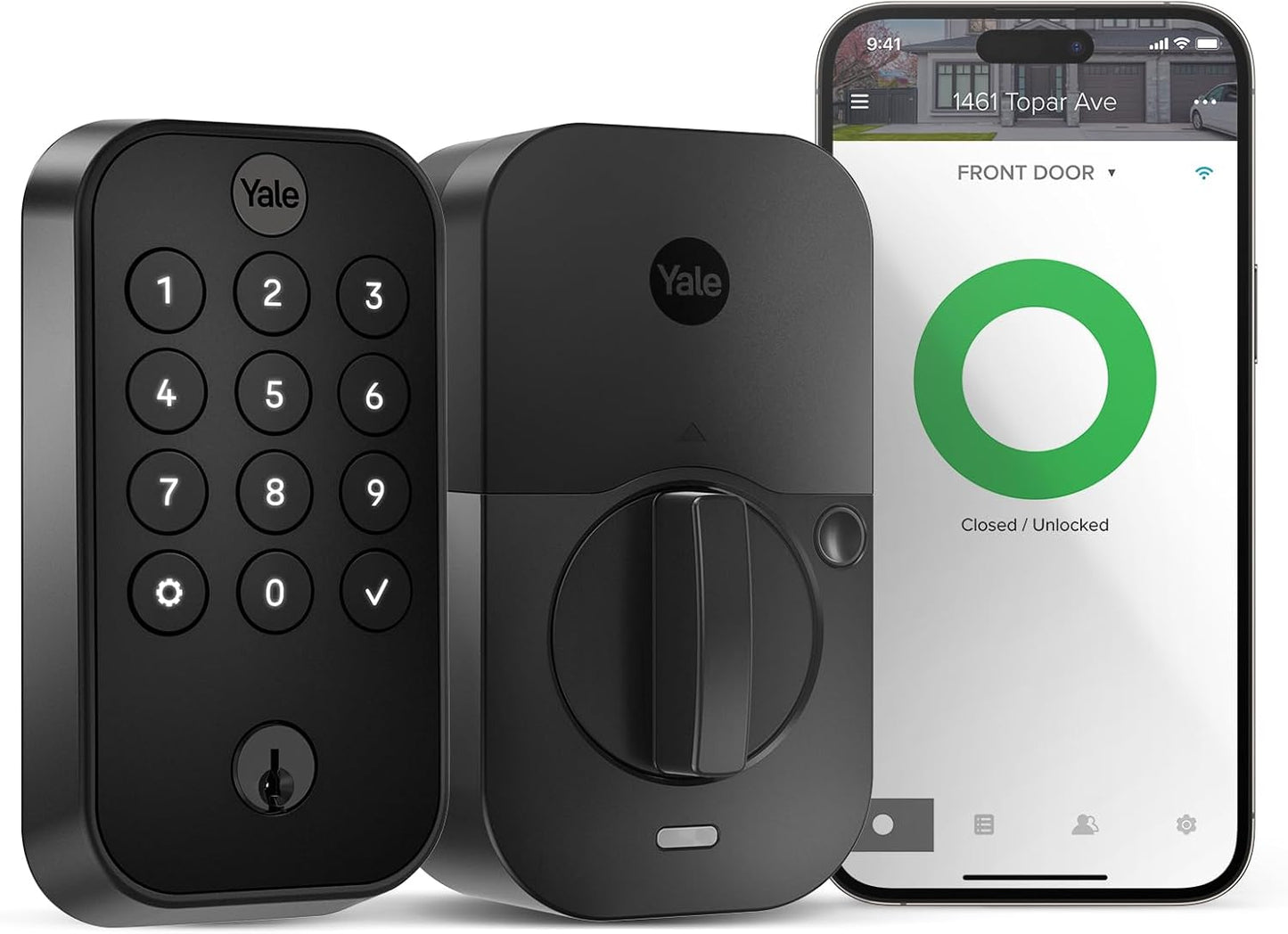 Assure Lock 2 Wi-Fi Smart Lock - Keyless Entry with Keypad, App Control & Backup Key - Secure Deadbolt for Front Door, Black