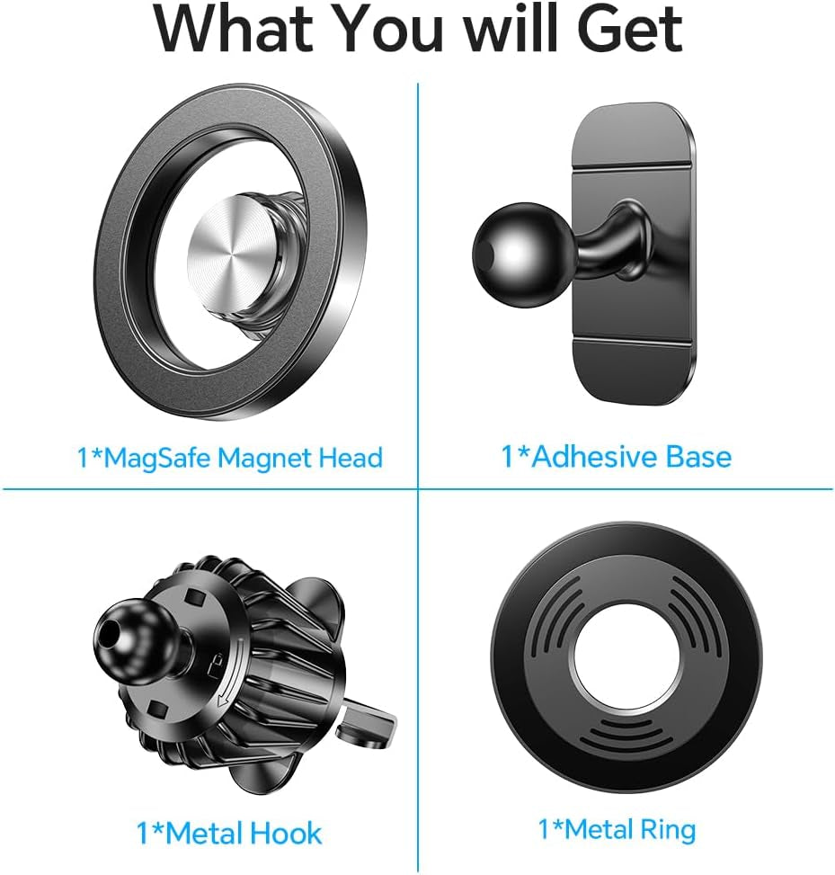 MagSafe Car Mount with 20 Strong Magnets - Magnetic Phone Holder for iPhone 17/16/15/14 - Perfect Dash Mount for Men & Women