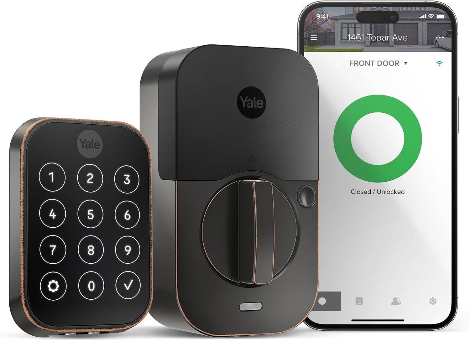 Assure Lock 2 Wi-Fi Smart Lock - Keyless Entry with Keypad, App Control & Backup Key - Secure Deadbolt for Front Door, Black