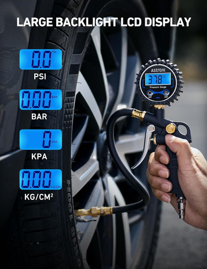 Heavy Duty Digital Tire Pressure Gauge & Inflator - 3-250 PSI with Quick Connect Coupler & 0.1 Display Resolution