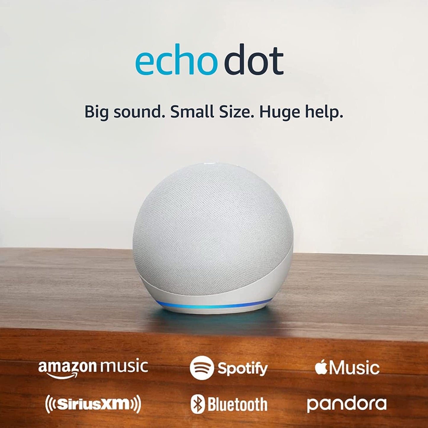 Echo Dot (Latest Model) - High-Quality Alexa Speaker for Bedrooms, Dining Rooms, and Offices in Glacier White