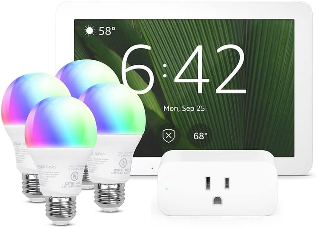 Smart Home Starter Kit with Alexa: Featuring Echo Hub, Smart Plug, and Four Basic Smart Bulbs