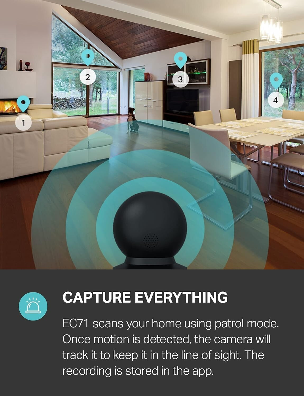 High-Definition Indoor Security Camera with Two-Way Audio, Night Vision, and Smart Device Compatibility