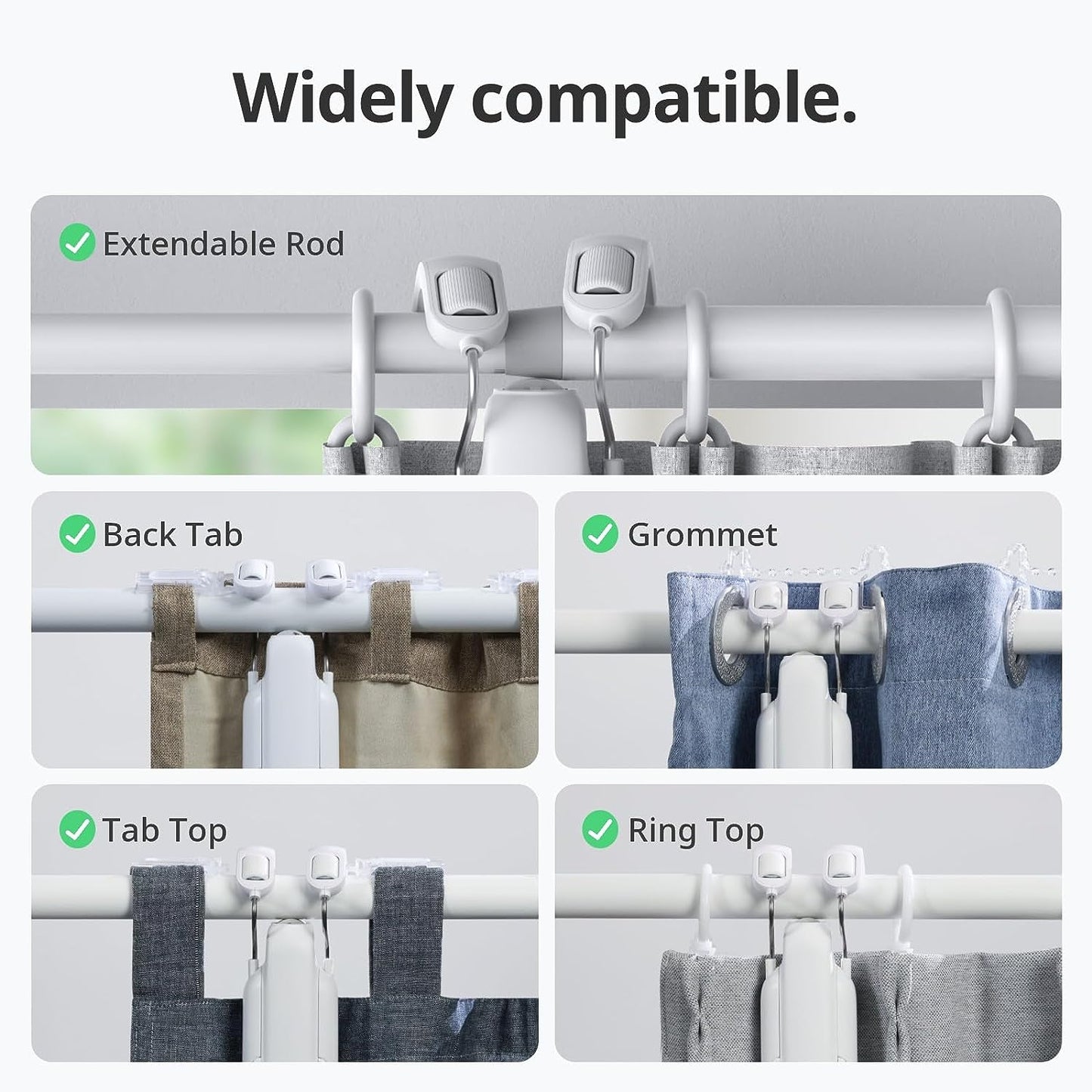 Smart Automatic Curtain Opener with Bluetooth Remote Control, App/Timer Functionality, Enhanced Motor Performance, and Compatibility with Alexa, Google Home, and HomeKit