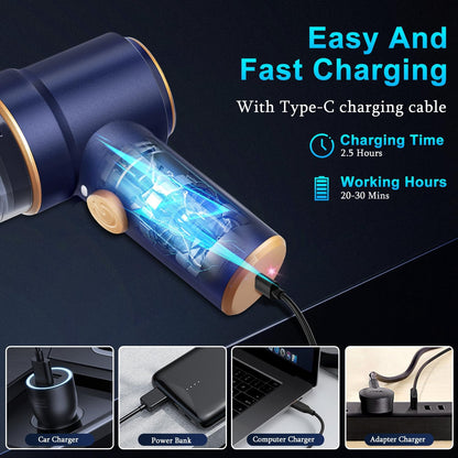 High-Power Handheld Car Vacuum Cleaner - 9000Pa Suction, LED Light & Multi-Nozzles for Home, Office & Pet Cleanup