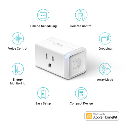 Mini Smart Plug (15A) - Apple HomeKit Compatible, Works with Siri, Alexa & Google Home, UL Certified, App Control, Scheduling & Timer, 2.4G WiFi Only, Pack of 4, White