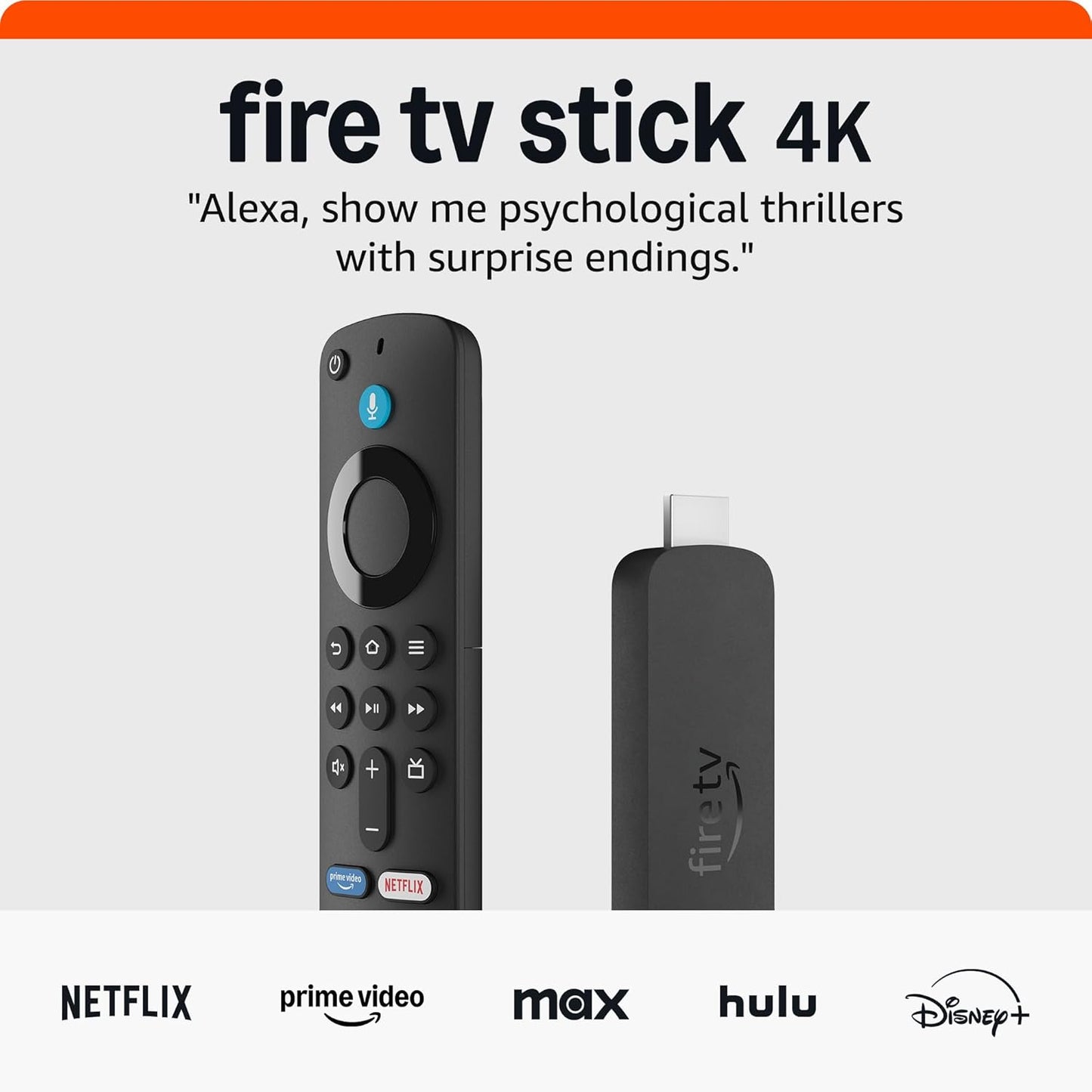 Fire TV Stick 4K (Latest Model) with AI-Enhanced Search, Wi-Fi 6, Access to Over 1.8 Million Movies and Shows, Including Free and Live TV