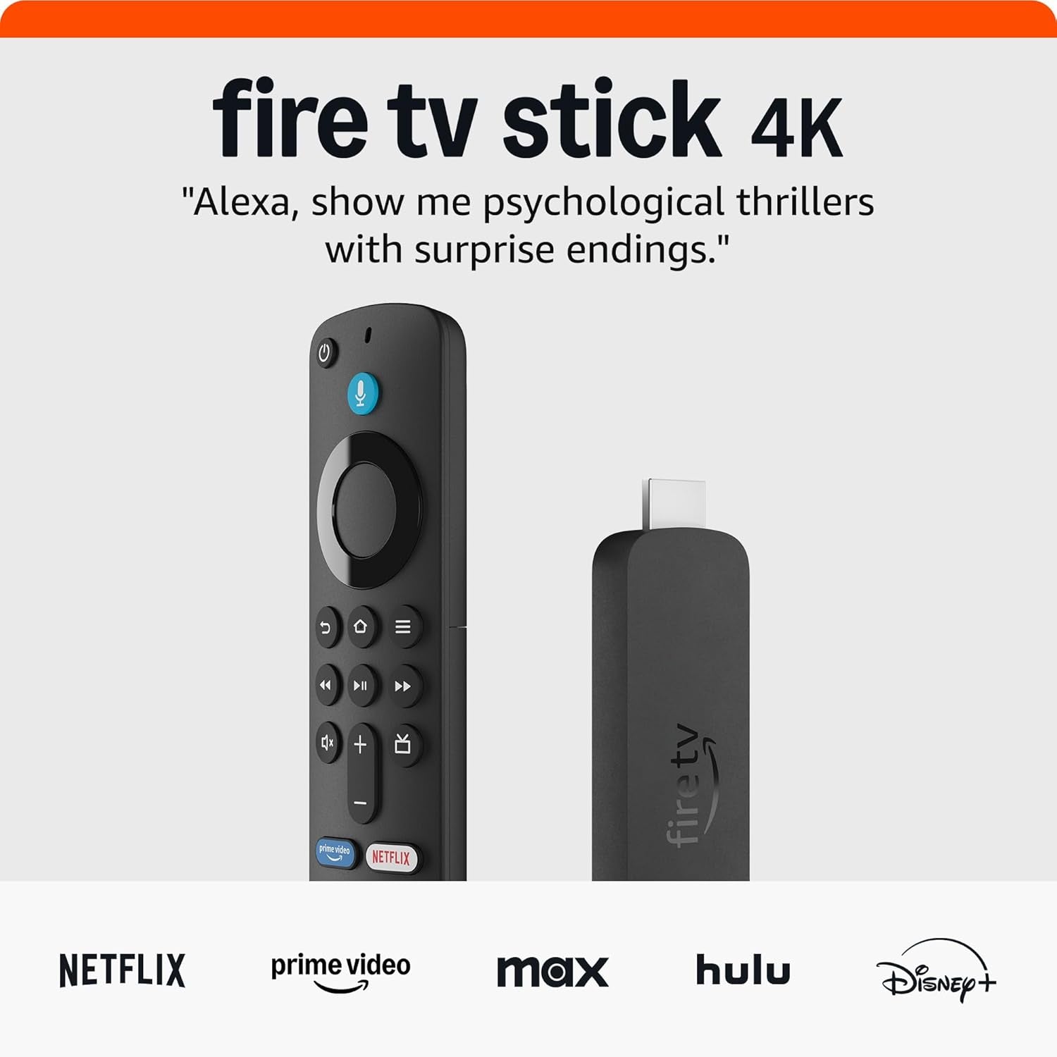 Fire TV Stick 4K (Latest Model) with AI-Enhanced Search, Wi-Fi 6, Access to Over 1.8 Million Movies and Shows, Including Free and Live TV