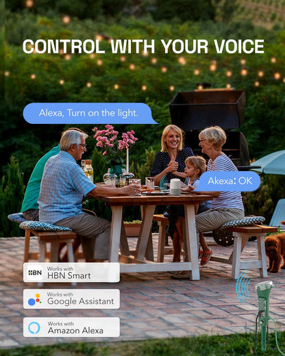 Ultimate Outdoor Smart Plug - Waterproof WiFi Outlet Timer with 6 Grounded Outlets, Remote & Voice Control, Compatible with Alexa & Google Assistant, No Hub Needed