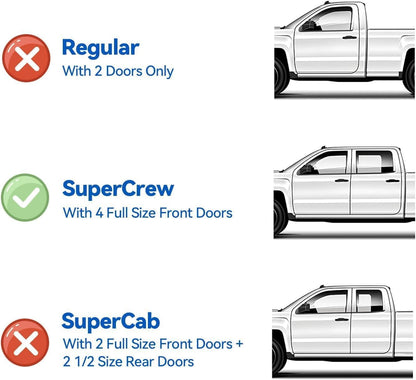 Premium Window Visors Rain Guards for 2015-2025 Ford F150 Supercrew - Out-Channel Sun & Rain Shades Vent Deflectors for F-150 Raptor, F250, F350, F450, F550 Super Duty Crew Cab