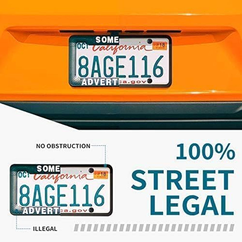 Premium Black Silicone License Plate Frames - 2 Pack, Universal Rust-Proof & Weather-Resistant Car Accessories