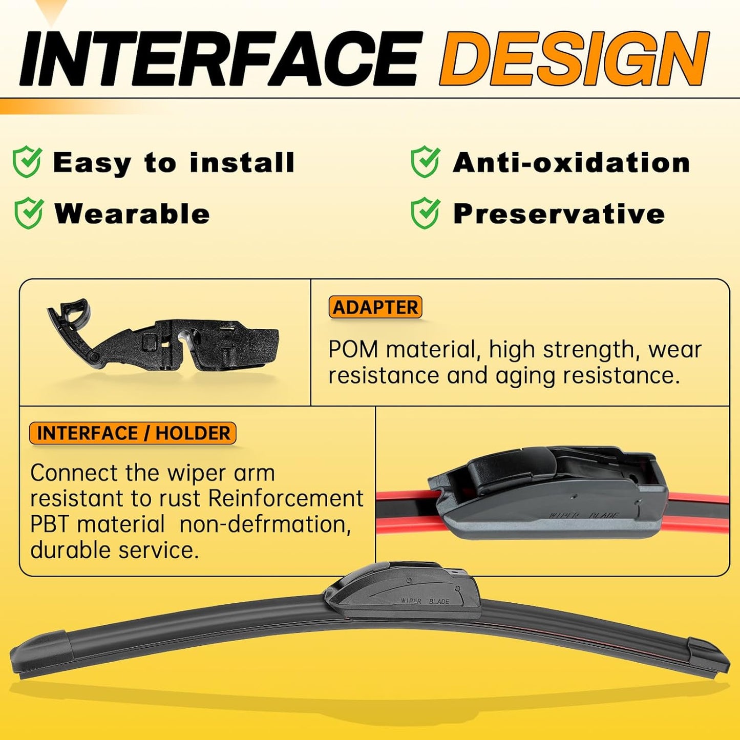 Premium All-Season 26" & 18" Windshield Wiper Blades - Quiet, Durable, OEM Quality (Pack of 2)