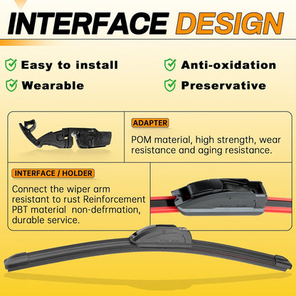 Premium All-Season 26" & 18" Windshield Wiper Blades - Quiet, Durable, OEM Quality (Pack of 2)