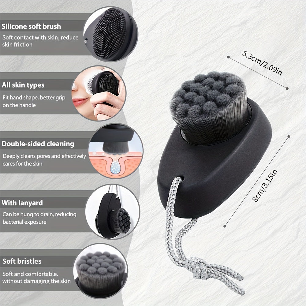 Dual-Sided Silicone Face Brush – Gentle Exfoliation