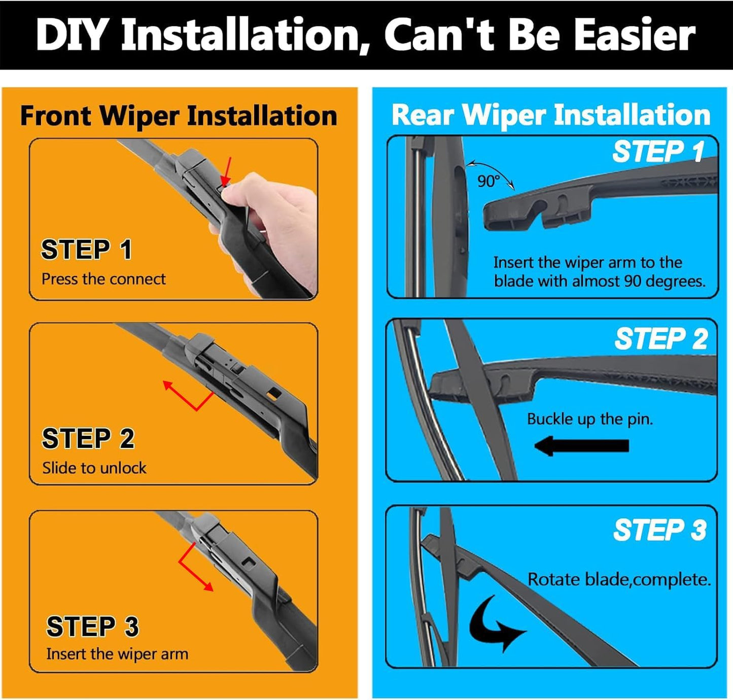 Premium Windshield Wiper Blade Set for Subaru Crosstrek & Impreza (26"+16"+12") - Original Factory Quality Replacement (Pack of 3)