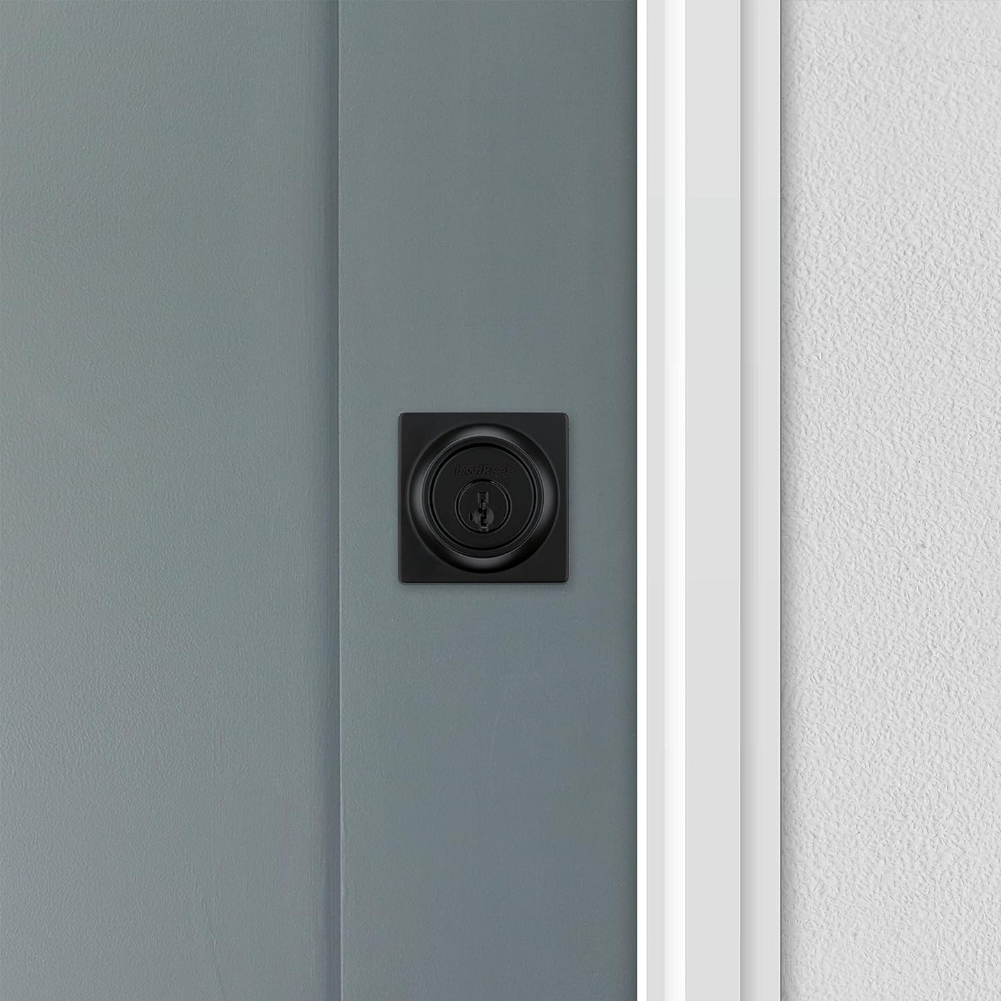 Contemporary Matte Black Deadbolt Lock - Keyed Front Entry, Pick Resistant Smartkey Security, Single Cylinder Design