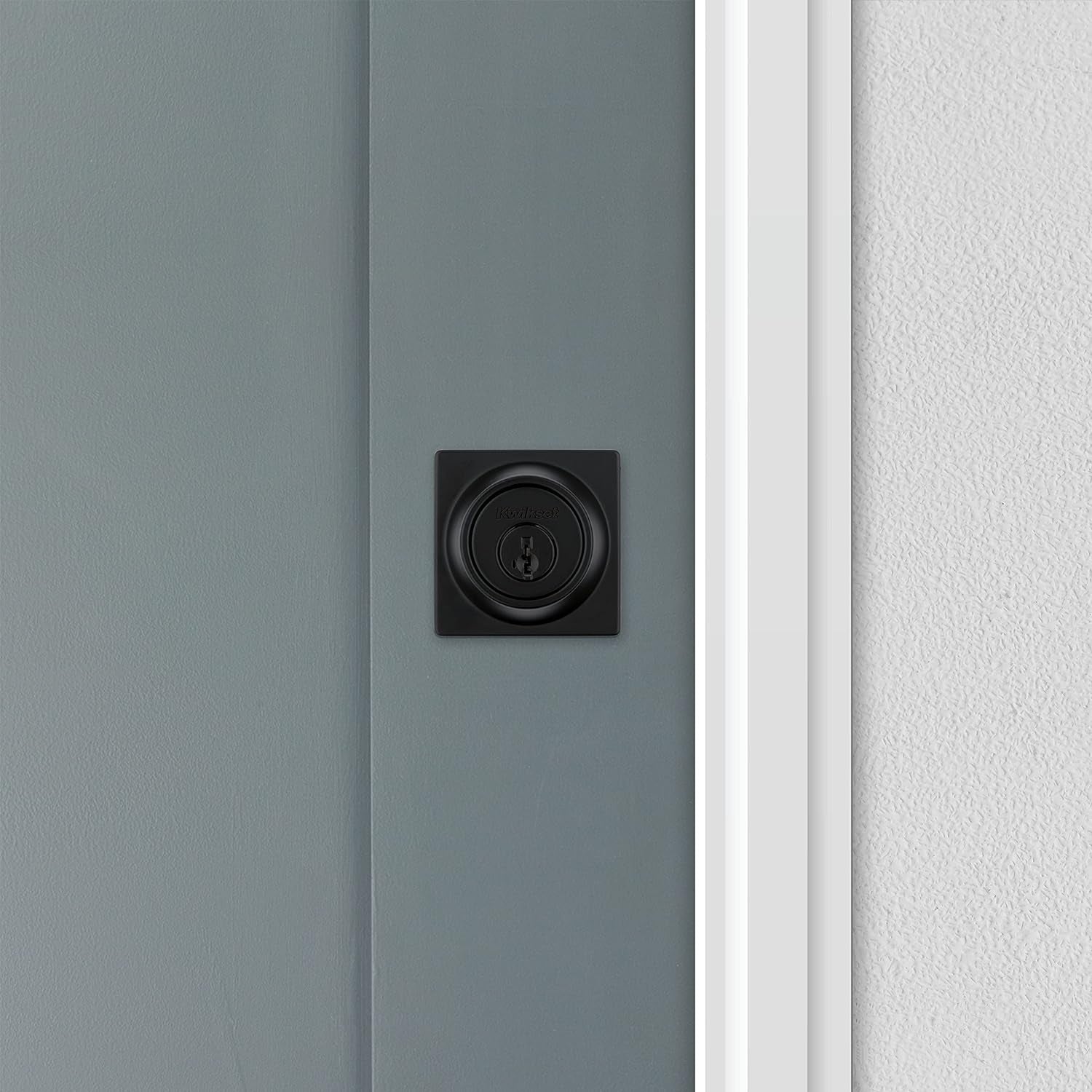 Contemporary Matte Black Deadbolt Lock - Keyed Front Entry, Pick Resistant Smartkey Security, Single Cylinder Design