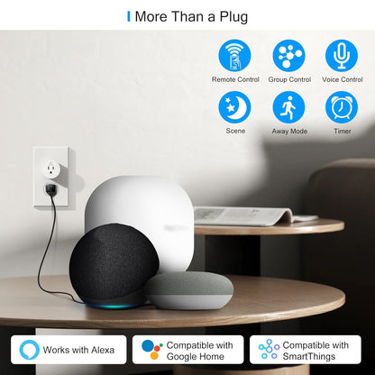 Smart Plug 2025 - 15A Upgrade, Dual Bluetooth & Wi-Fi Connectivity, Voice and Remote Control, Indoor Outlet Timer Compatible with Alexa & Google, 2.4GHz Wi-Fi Only