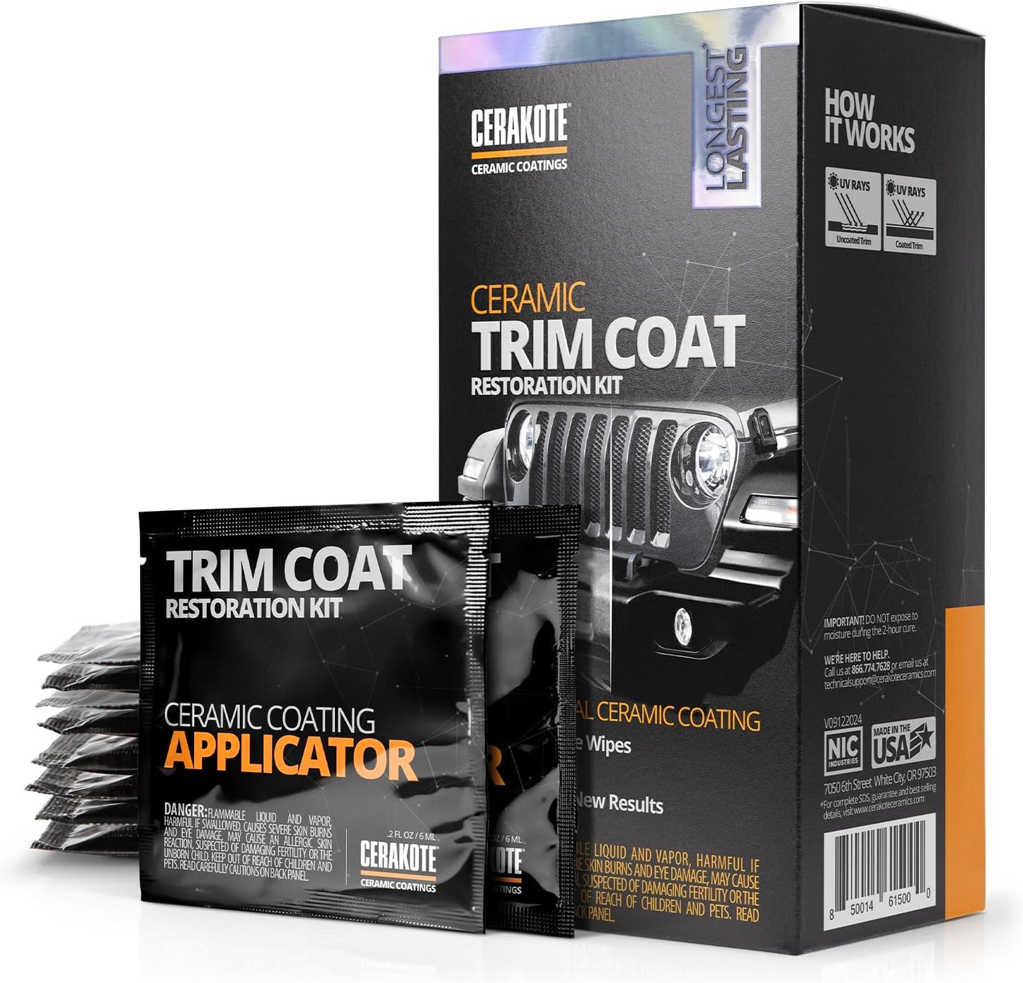 Ceramic Trim Coat Kit - Long-Lasting Plastic Trim Restorer with 200+ Wash Guarantee - Premium Ceramic Coating, Not Just a Dressing