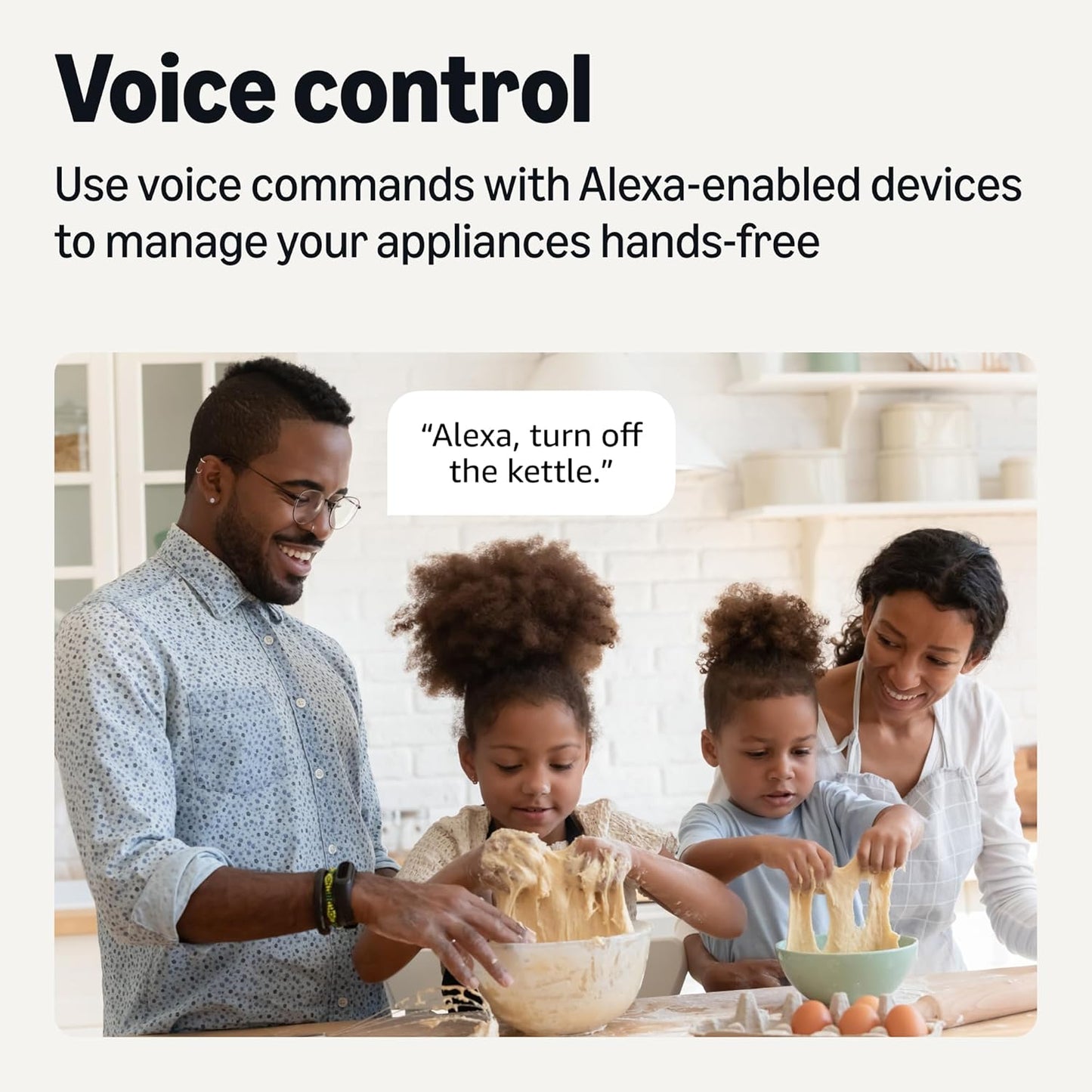 Smart Plug for Alexa, 2.4 GHz Wi-Fi, No Hub Required, 4-Pack, White