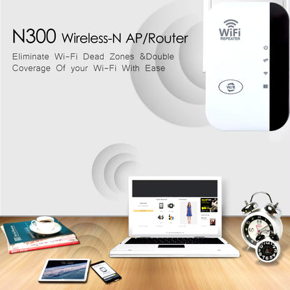300Mbps Wireless WiFi Repeater and Extender - 802.11n WiFi Booster and Amplifier