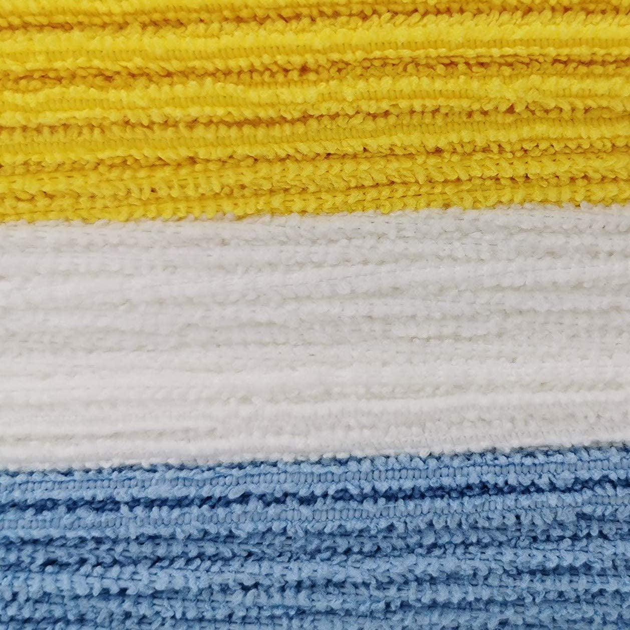Premium Ultra Absorbent Microfiber Cleaning Cloths - Lint Free, Streak Free, Non-Abrasive, Reusable & Washable - 16" X 12" - Pack of 24 (Blue/White/Yellow)