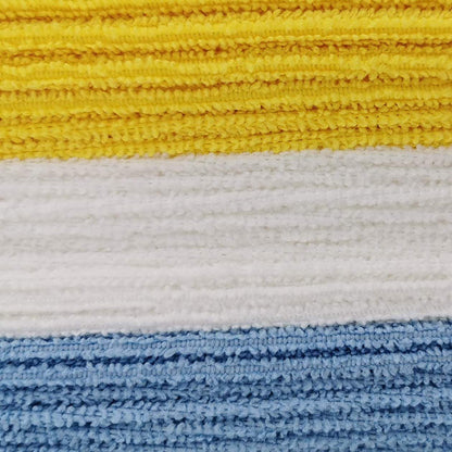 Premium Ultra Absorbent Microfiber Cleaning Cloths - Lint Free, Streak Free, Non-Abrasive, Reusable & Washable - 16" X 12" - Pack of 24 (Blue/White/Yellow)